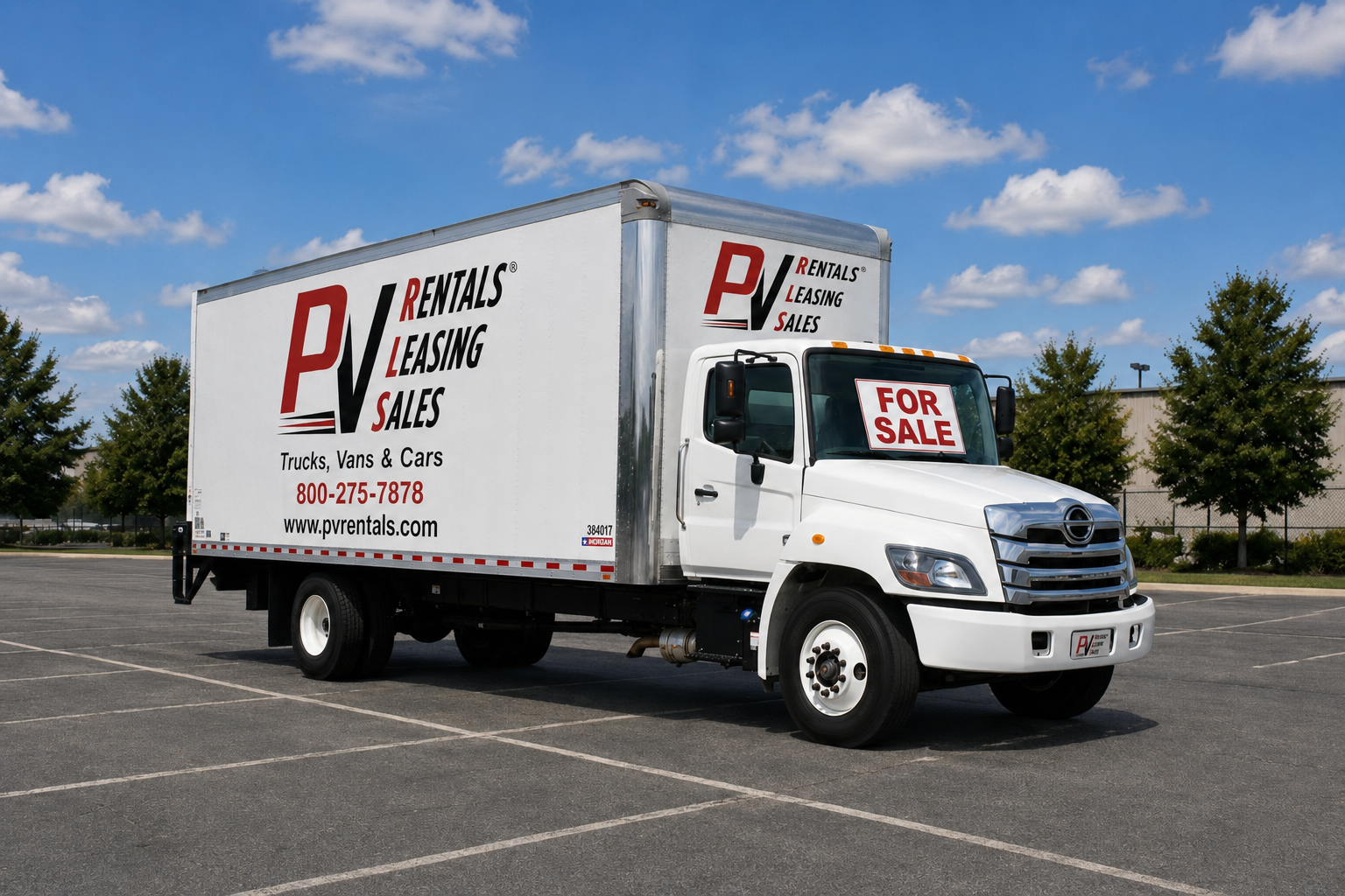 Commercial truck for sale in lot
